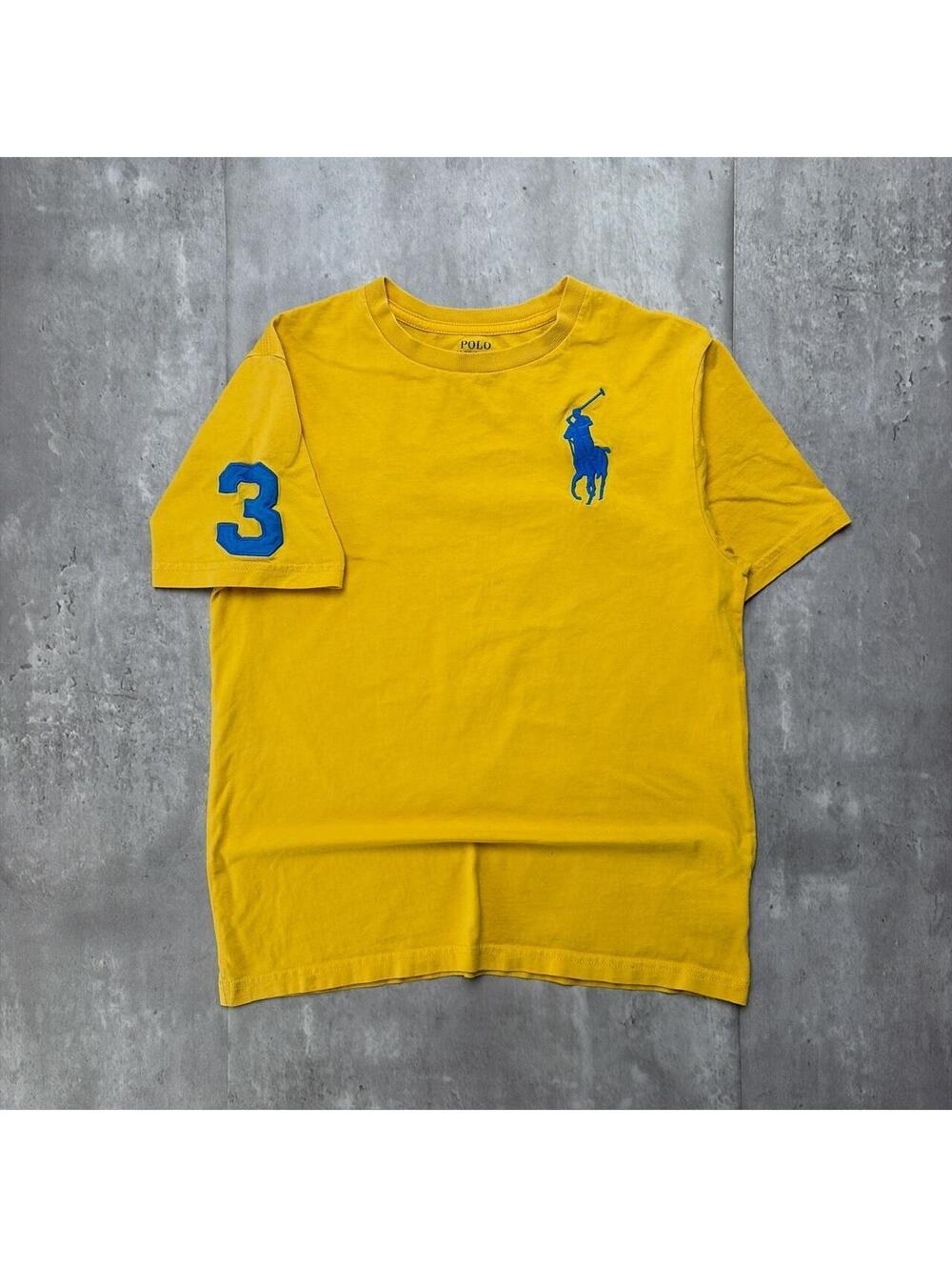 Y2K Yellow Polo Ralph Lauren Grunge Big Pony Skater T-Shirt